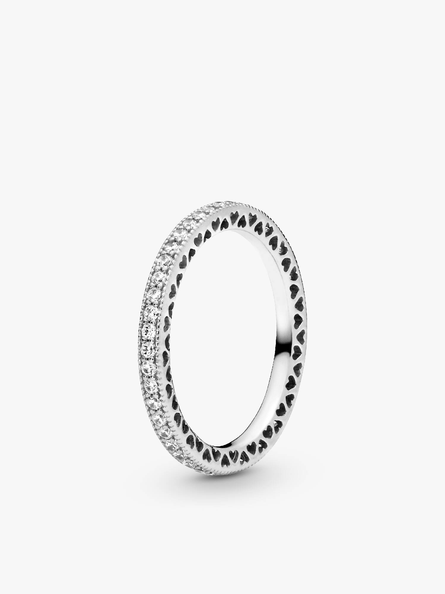 Silver ring with clear cubic zirconia