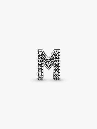 Letter M silver charm