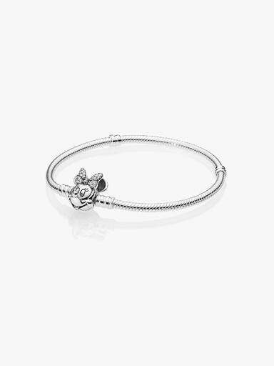 Disney Minnie silver bracelet with clear cubic zirconia