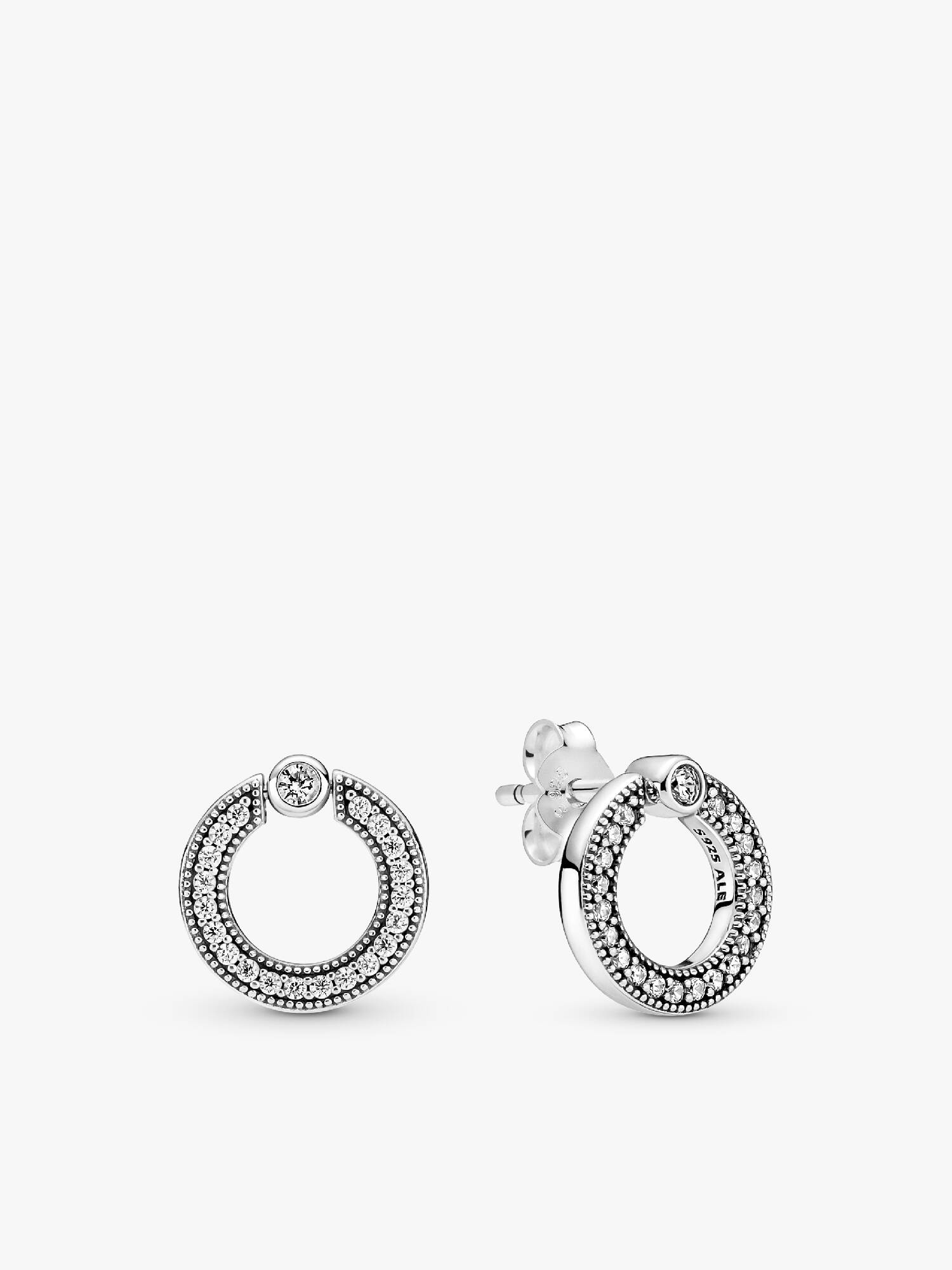 Pandora Signature 925銀璀璨圓圈雙面耳環