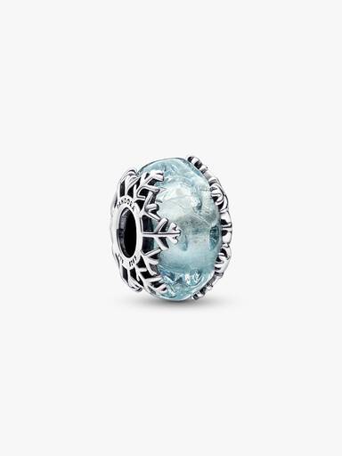冬日藍光雪花 Murano 琉璃串飾