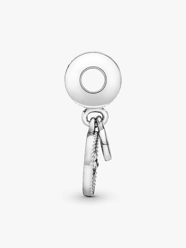 Family tree silver dangle with 14k and clear cubic zirconia