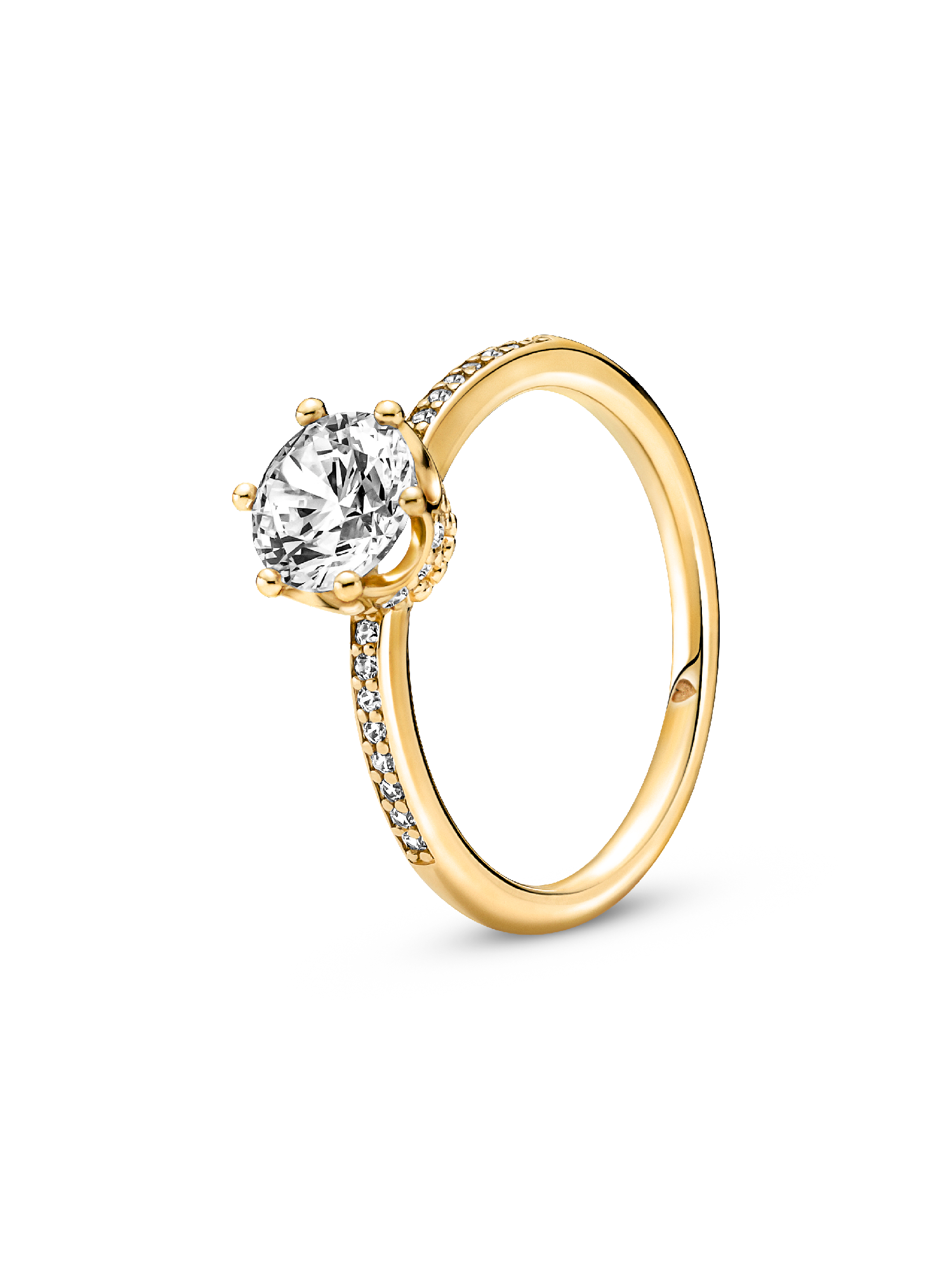 Pandora Signature 鍍14k金鋯石戒指