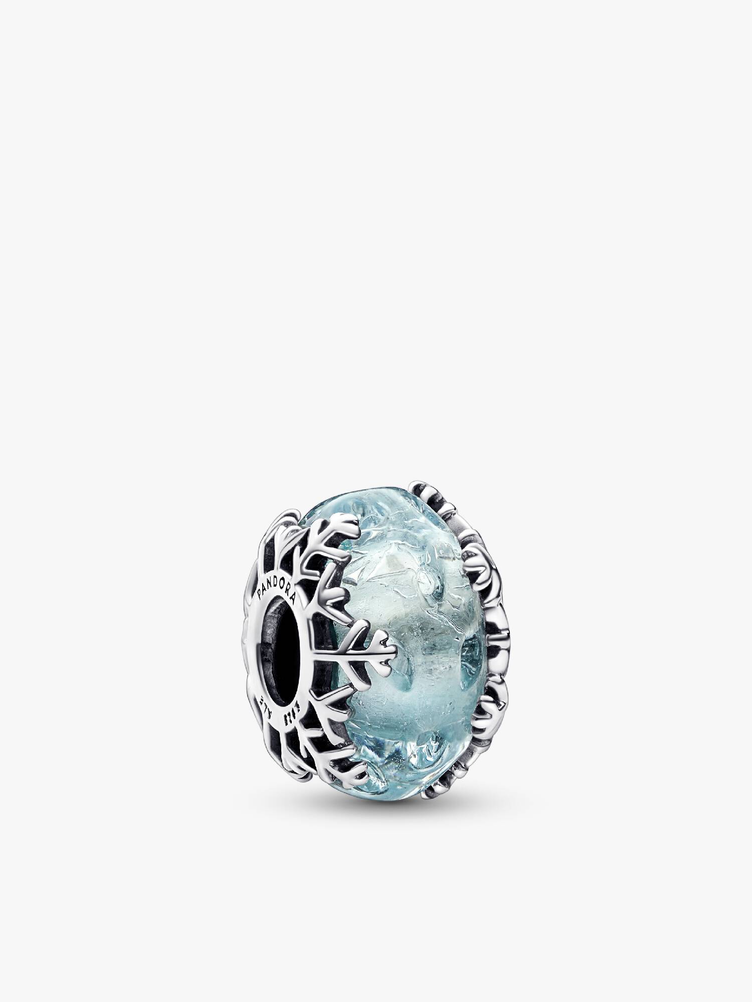 冬日藍光雪花 Murano 琉璃串飾