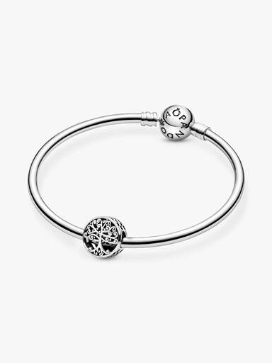Family tree silver charm