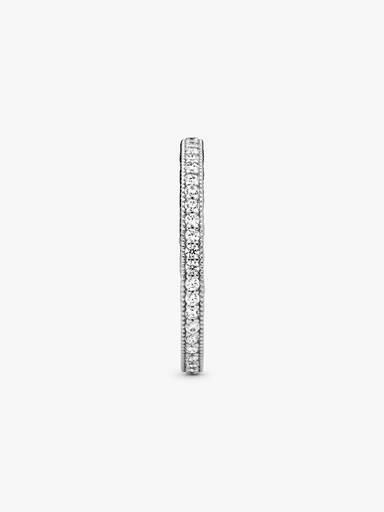 Silver ring with clear cubic zirconia