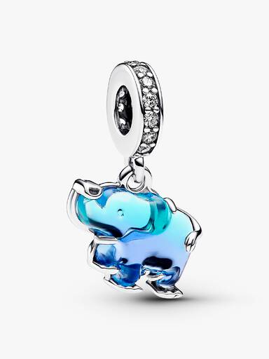 藍色 Murano 琉璃大象吊飾