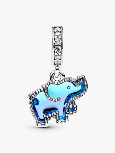 藍色 Murano 琉璃大象吊飾