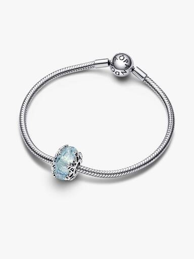 冬日藍光雪花 Murano 琉璃串飾