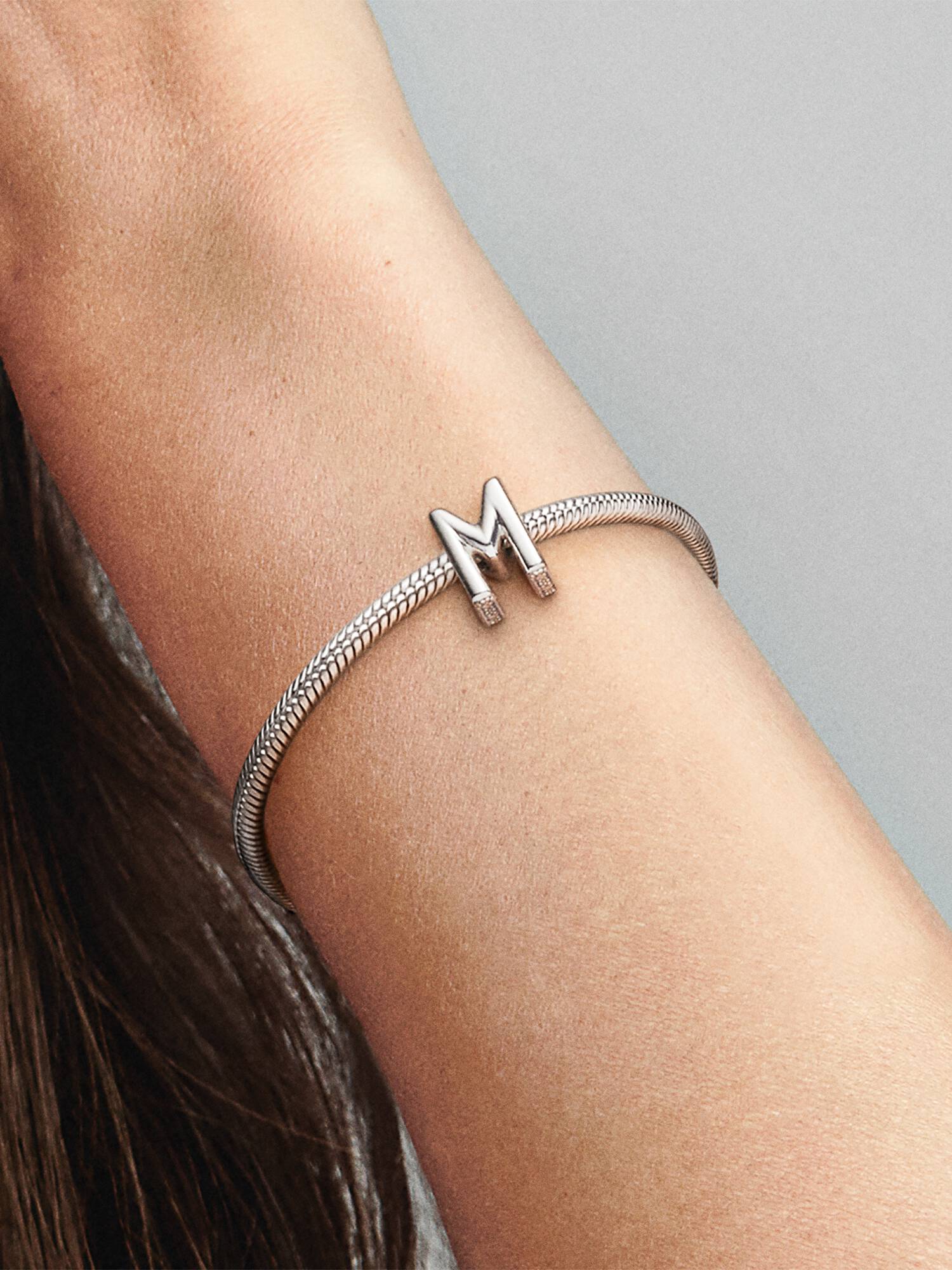 Letter M silver charm