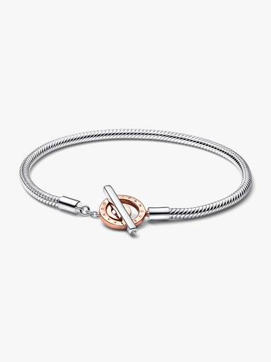 PANDORA Signature Logo 雙色金屬 T 字扣蛇鏈