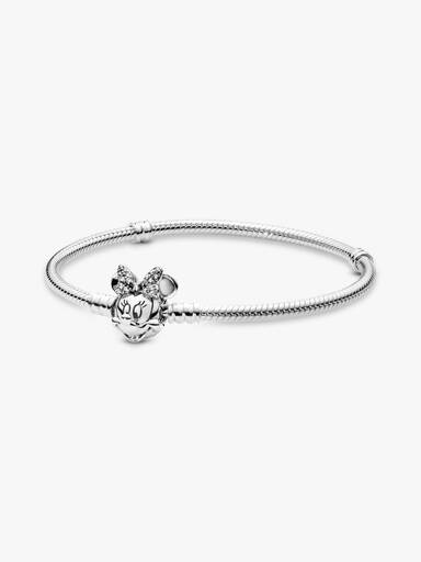 Disney Minnie silver bracelet with clear cubic zirconia