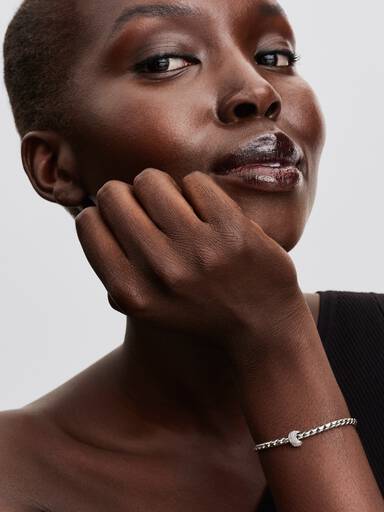 新月霧銀迷你串飾