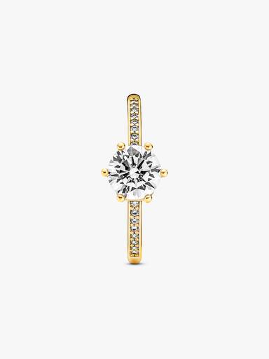 Pandora Signature 鍍14k金鋯石戒指