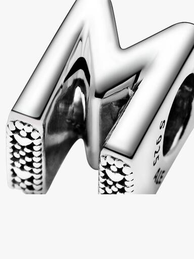Letter M silver charm