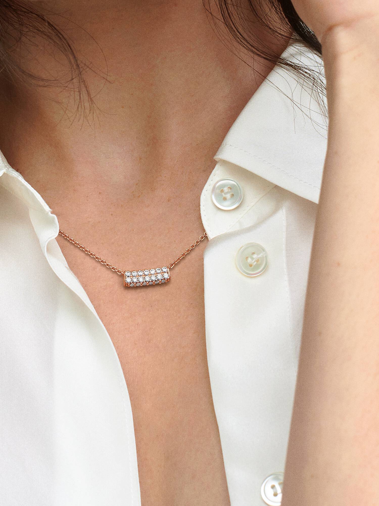 Pandora Timeless Pavé 雙重璀璨飾條短項鏈