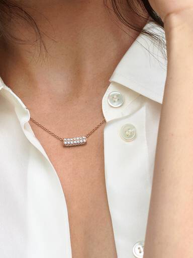 Pandora Timeless Pavé 雙重璀璨飾條短項鏈