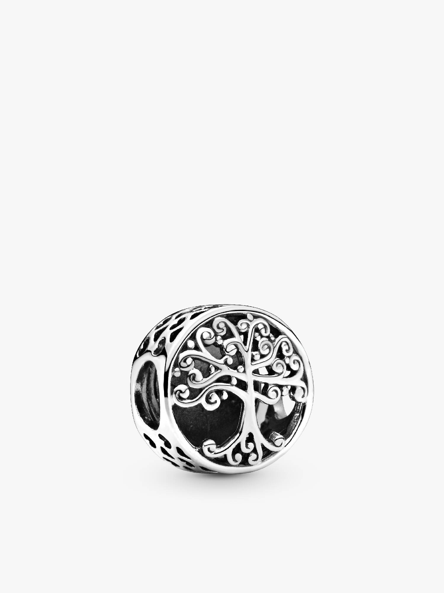 Family tree silver charm