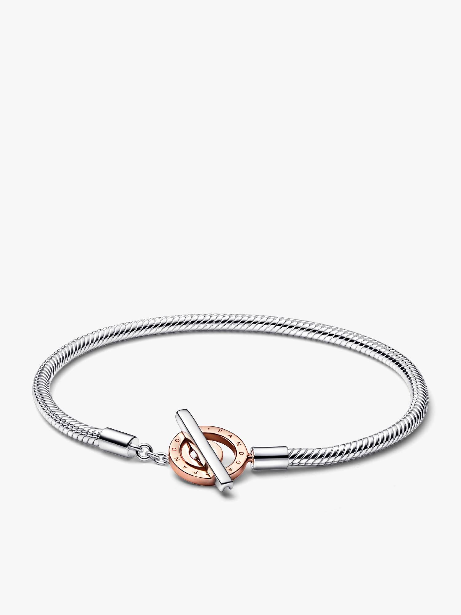 PANDORA Signature Logo 雙色金屬 T 字扣蛇鏈