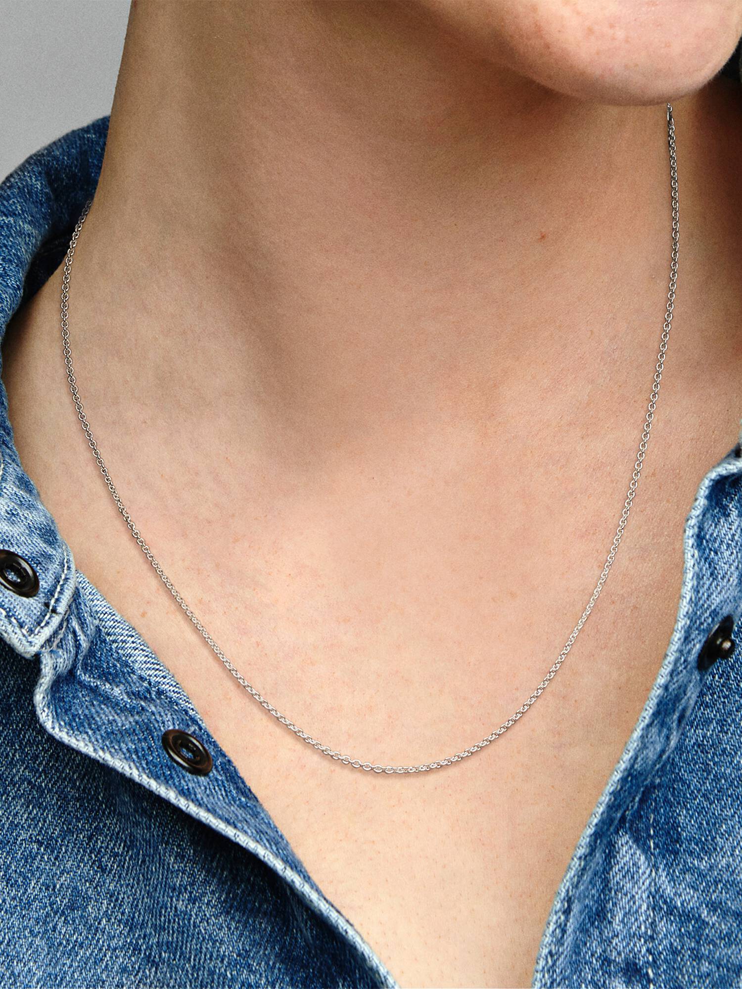 Silver Collier Necklace - 45 CM