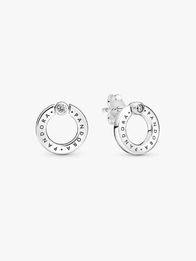 Pandora Signature 925銀璀璨圓圈雙面耳環
