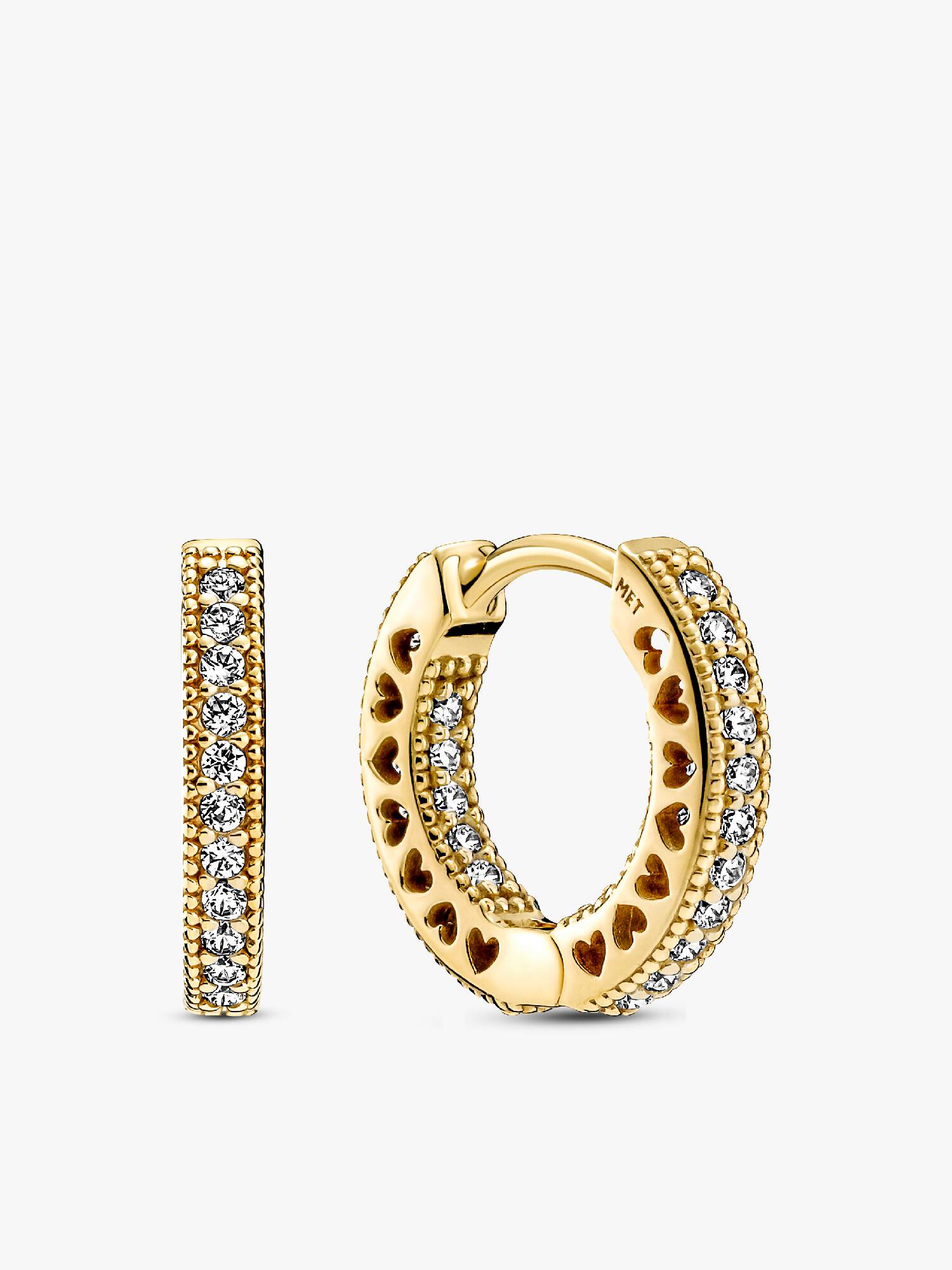Pandora Signature 鍍14金密鑲鋯石單圈耳環